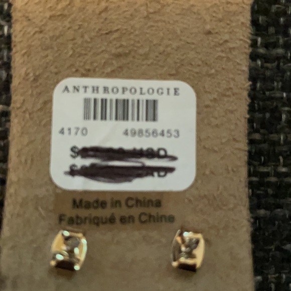 Anthropologie Flower Rhinestone Studded Earrings - Picture 3 of 4